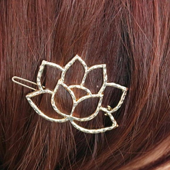 NWOT Gold Lotus Hair Pin - Picture 6 of 12